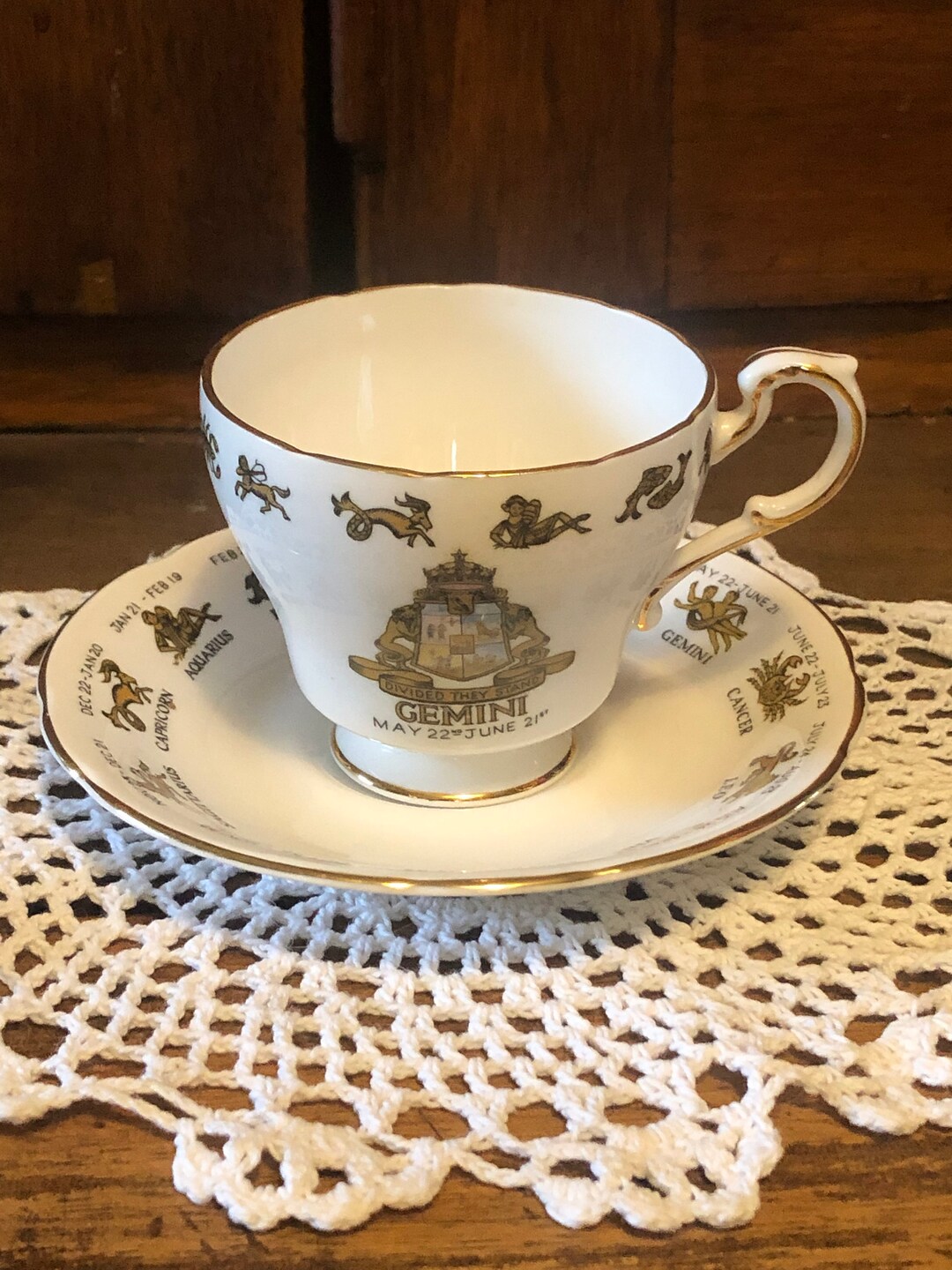 Vintage Regal Bone China Gemini Tea Cup and Saucer Set Etsy