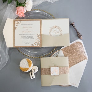 Pocket Fold Wedding Invitation - Deposit
