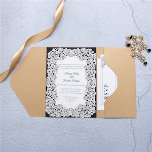 Pocket Fold Wedding Invitation - Deposit
