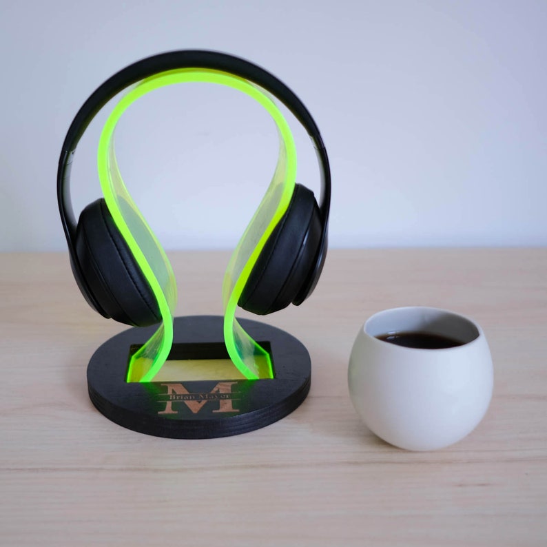 Wood headphone stand Gamer gifts Gift for men DJ Gift Game image 0