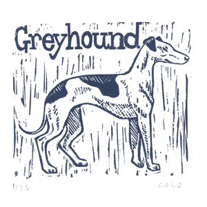 Greyhound Linocut Print