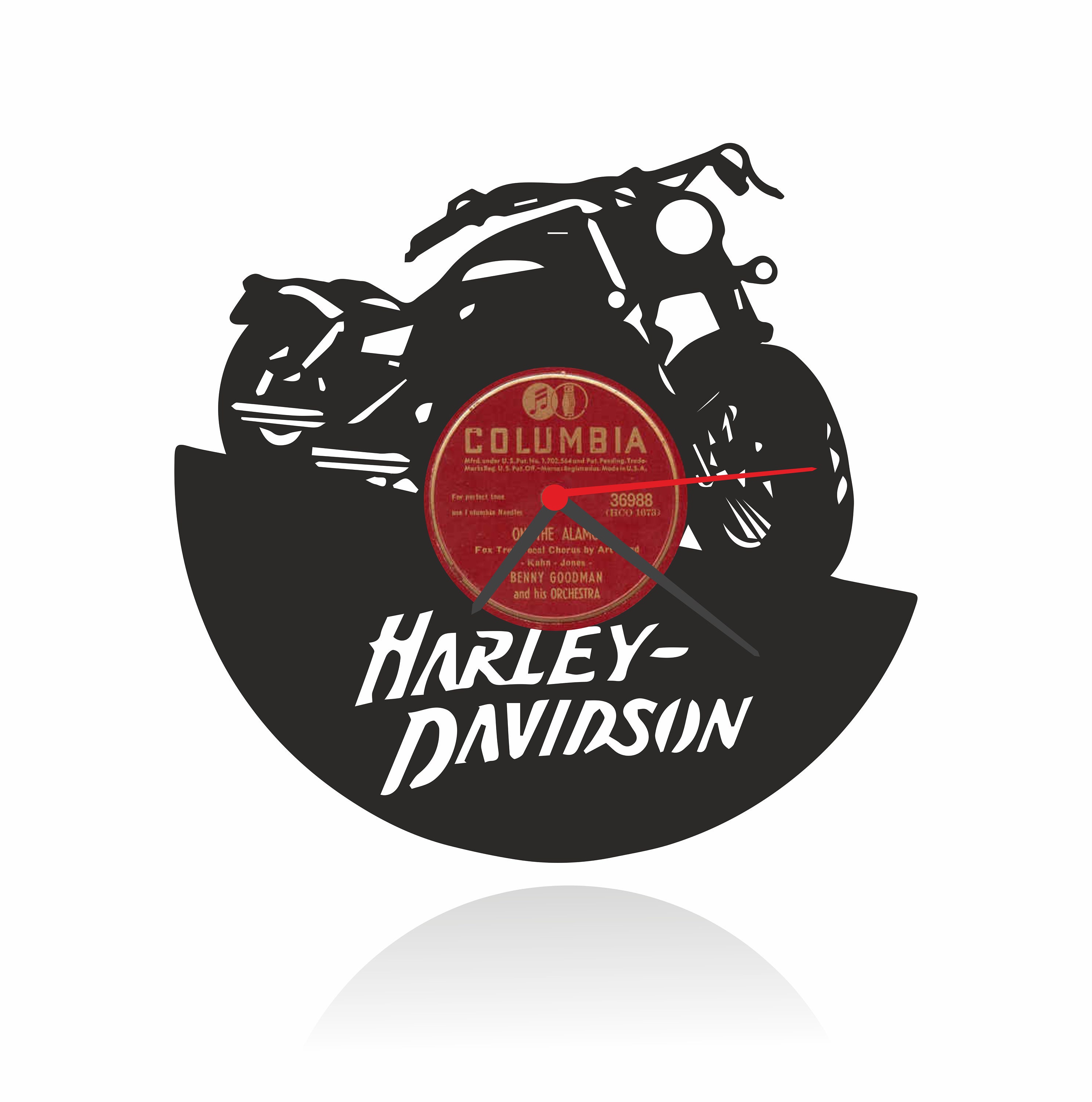 Harley Davidson Decor Vinyl Clock Plaque Clock Models Vinyl Etsy UK