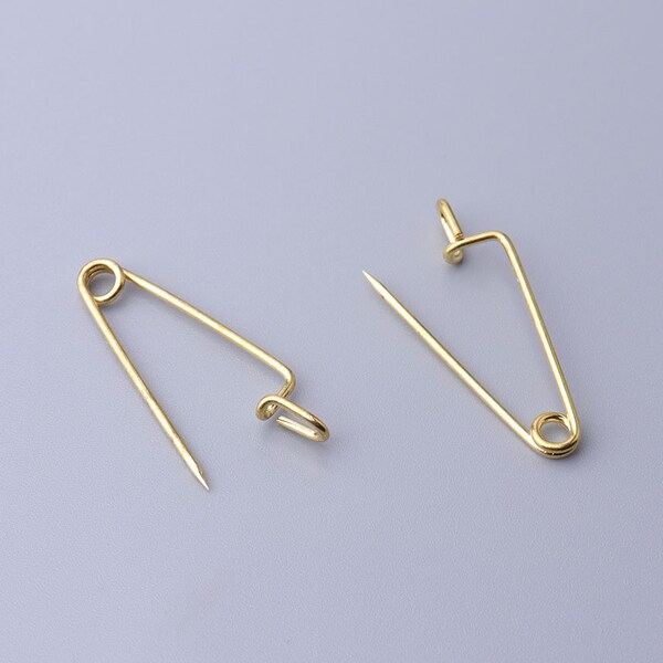 24*4mm gold Safety Pins Kilt Pins Brooch Pins 20 pcs small safety pins clothing safety pins