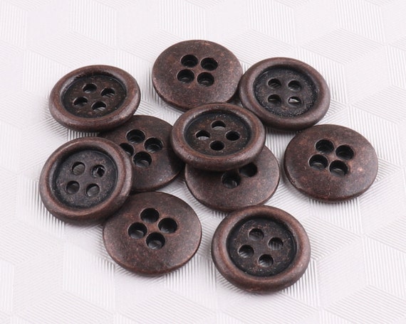 Metal Buttons Round Copper Buttons10 Pcs 4 Hole Buttons | Etsy
