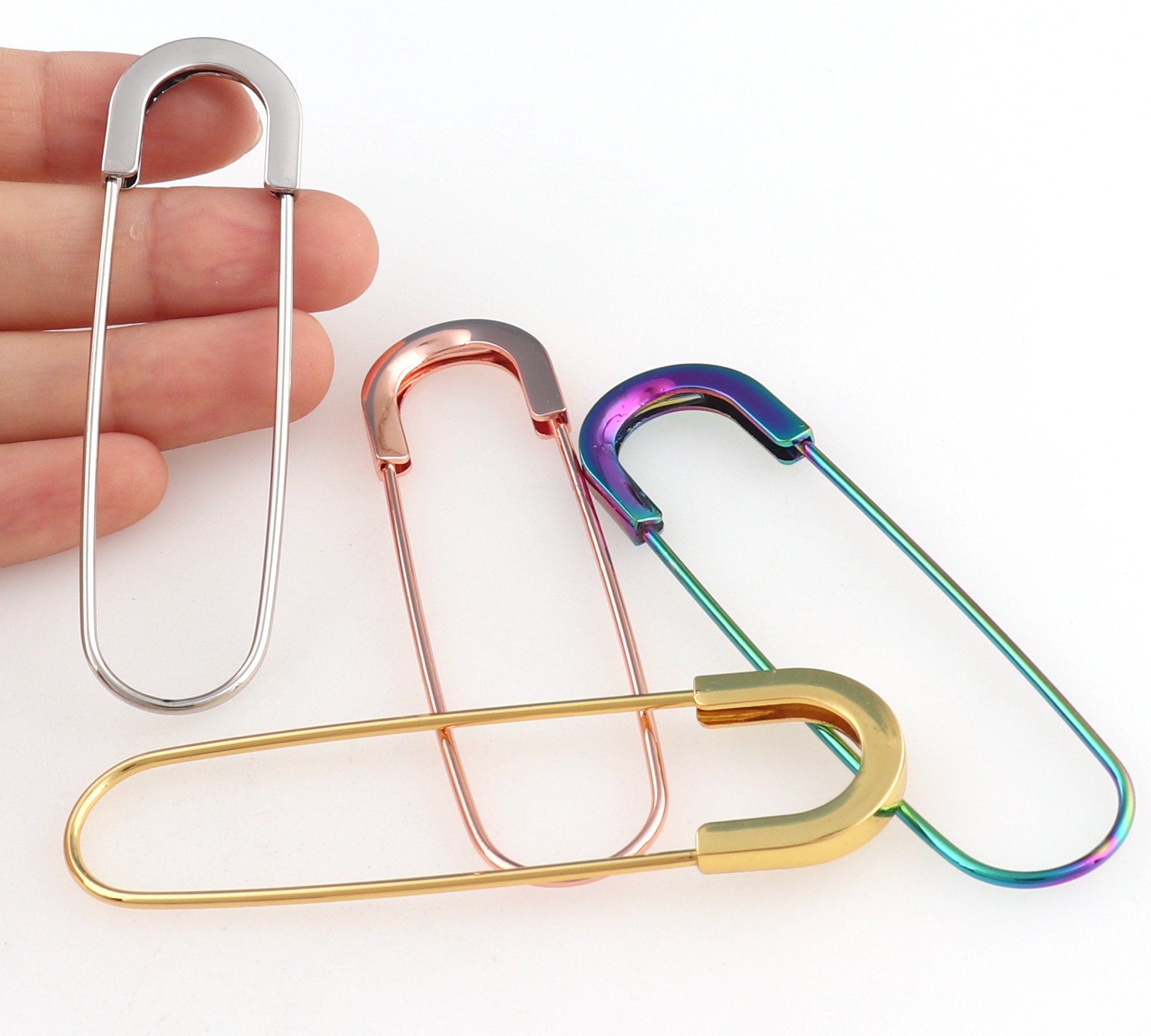 Safety Pins No Loops Colorful Big Pins Kilt Pin Brooches Large Etsy