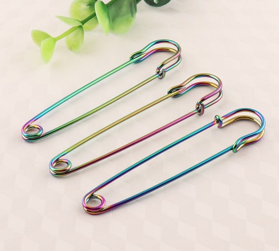 Rainbow Safety Pins 75mm Large Safety Pin Giant Safety Pins 