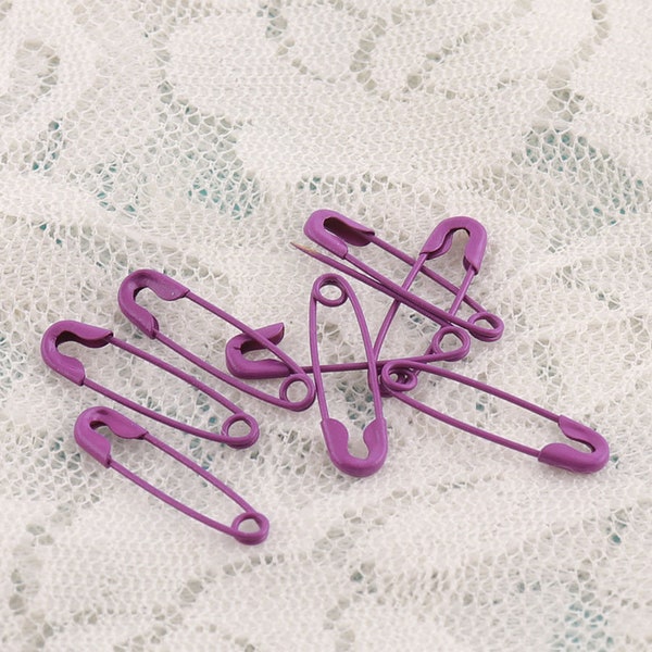 purple safety pin copper pins 100pcs 18*4mm mini safety pins brooch pins tag pins