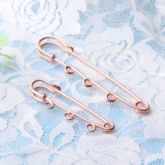 40 Pcs Rose Gold/gold Safety Pins,21mm Craft Silver Safety Pin Brooch  Stitch Markers,metal Safety Pins Loops Charms Jewelry Tag Fasteners 