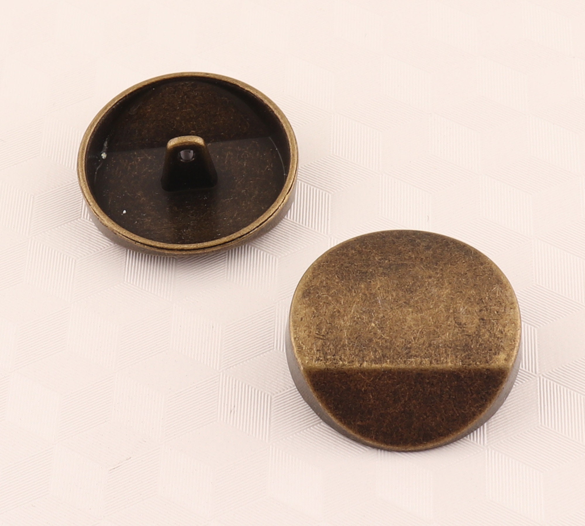 25 mm Metal Bronze ButtonsLarge Round ButtonsEdgefold Metal Etsy