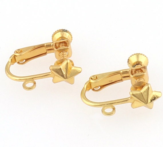 Gold Plated Clip on Earring Screw Backs, Clip on Earring Backs