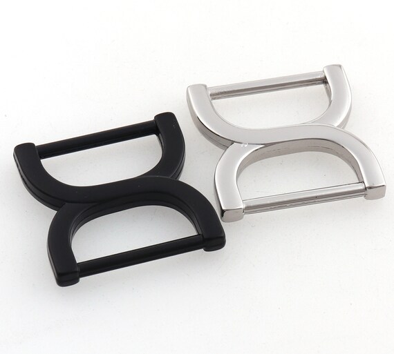 D Form Schnalle Verschluss Silber Schwarz Doppel D Ring Etsy