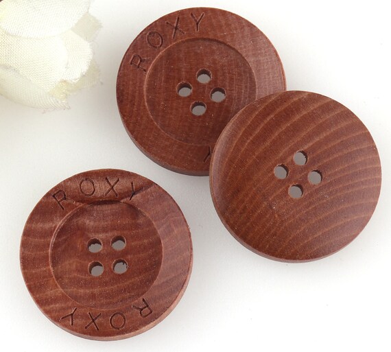 Natural wood buttons 4-Holes Round Wooden buttons Sewing Buttons