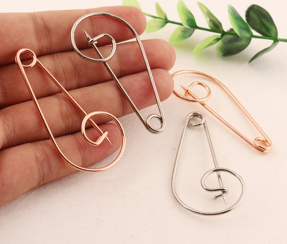 20 Pcs Rose Gold/silver Large Safety Pins,5628 Mm Brooch Pin Back Safety Pin  Giant Safety Pin,metal Brooch Pins Kilt Pins for Clothes 