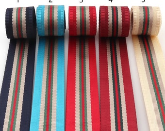 Colorful stripe webbing,Heavy Webbing,Craft supplies,1.5''Nylon webbing,Smooth webbing For bag,shoulder strap,belt webbing By the yards