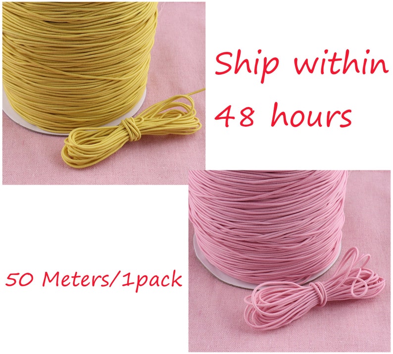 PinkYellow Elastic Cord,Personalized mask rope,Round Elastic Band Sewing for mask Knitting,Arts/&Craft Accessories,Clothing-1.5mm