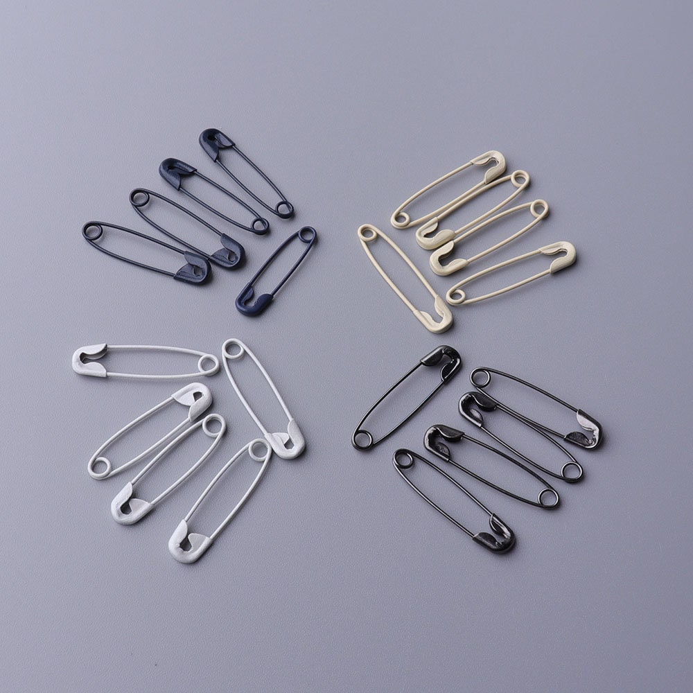 500 PCS Metal White Safety Pins,craft Safety Pins Loops Charms