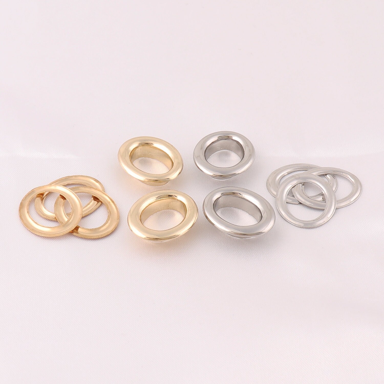 Metal Eyelets With Washer Oval Eyelet Grommets Silver Grommet Etsy