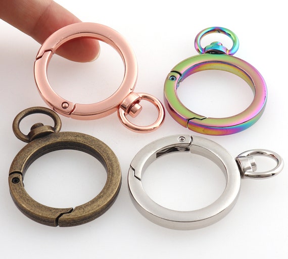 Acheter 5 pièces mousqueton pour bricolage porte-clés crochet sac boucle  anneau rond en alliage de Zinc cercle ressort Snap