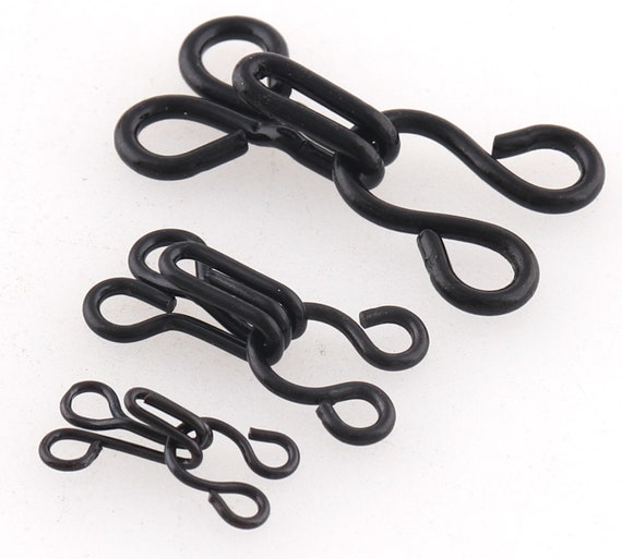 Black Hook and Eyes Wide Hook and Eye Clasp Hook and Eye Fasteners