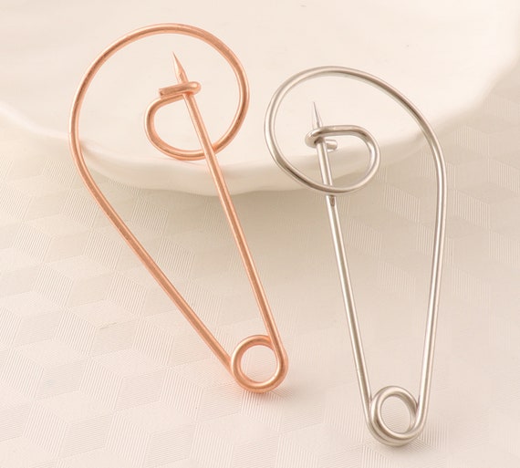 Rose Gold/silver Large Safety Pins,5527 Mm Brooch Pin Back Safety Pin Push  Pins,metal Brooch Pins Kilt Pins for Clothes 20 Pcs 