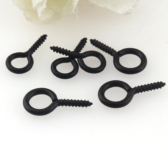 Black Screw Eye Hook Bail Pinscraft Supplieseye Etsy