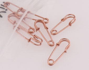 1 inch small size rose gold safety pins metal shawl pins label pins earring decoration diy sewing accessories-50pcs