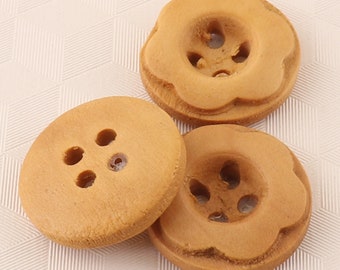 18 mm wood buttons natural wooden buttons six flower petals wooden buttons 4 holes buttons 20 to 200 pcs