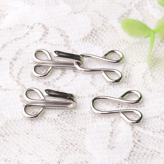 50sets 16.5mm Silver Hook and Eye Bra Making Bra Extender Hooks and Eyes  for Bra /dresses -  Canada