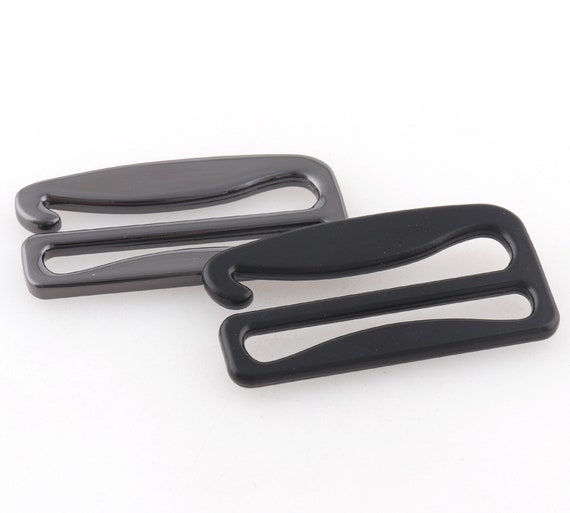 Bra Strap Slider G Hooks in Black, Bra Hook Clips Clasp for Bra Straps /dress,strap Slide Hooks,g-hooks, Metal Swan Hooks-56mmx50mm4pcs 