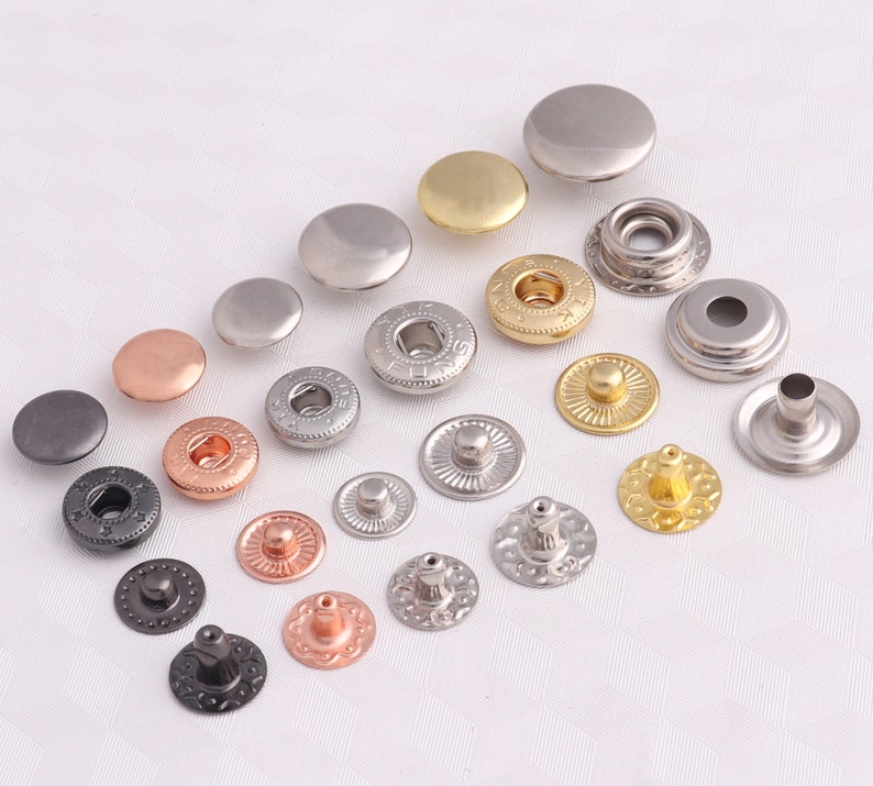 20 Sets Snap Buttonleather Closure Snap Fastenermetal Snap Etsy UK