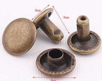 Metal rivets,round double cap rapid rivets,1/3'' iron rivets studs Bronze rivet,for fasteners clothes decoration,Clothing/Crafts Supplies