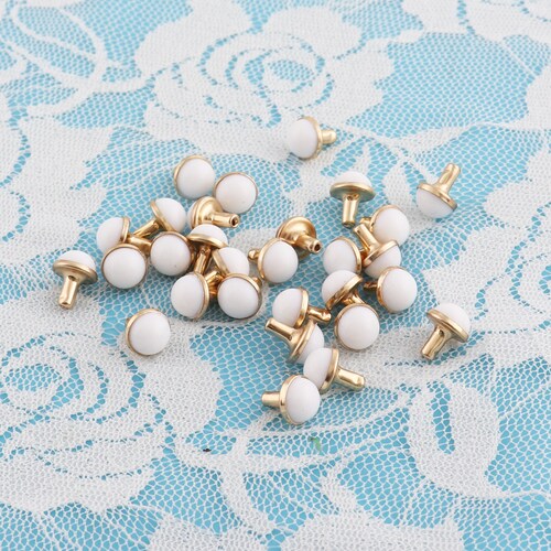 Pearl Rivet Studs3 Sizes 15mm/11mm/6mm Single Cap Metal Brass Etsy