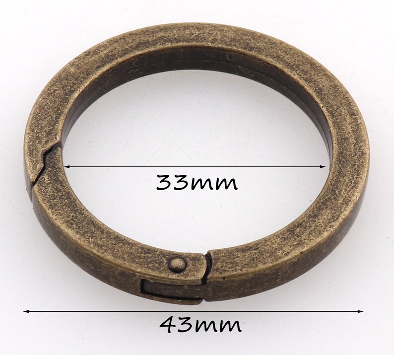 Ancient bronze Flat rings,Spring gate ring,Crafts Supplies O Rings Snap Clip,Snap hook,Purse strap rings,Round Ring for Bag-1/'/',1 14/'/'