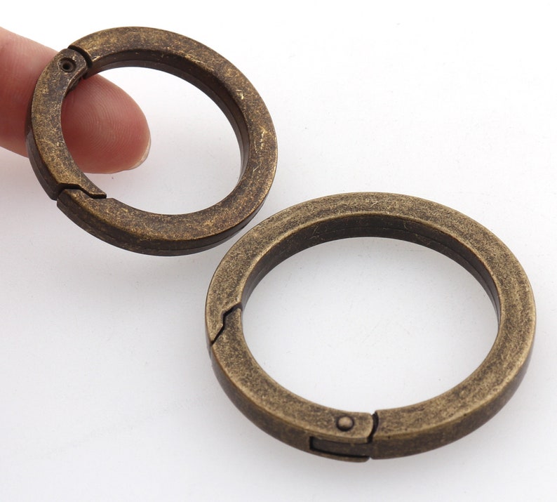 Ancient bronze Flat rings,Spring gate ring,Crafts Supplies O Rings Snap Clip,Snap hook,Purse strap rings,Round Ring for Bag-1/'/',1 14/'/'