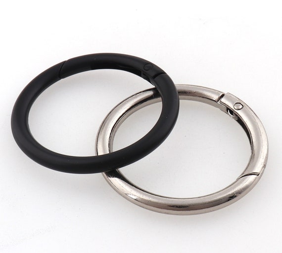 Silver/black O Ring,keychain Ring,jump Ring,metal Ring,belt Loop,round  Buckle,buckles,bag Buckle,purse Buckle,clothing/crafts Supplies-1.5'' 