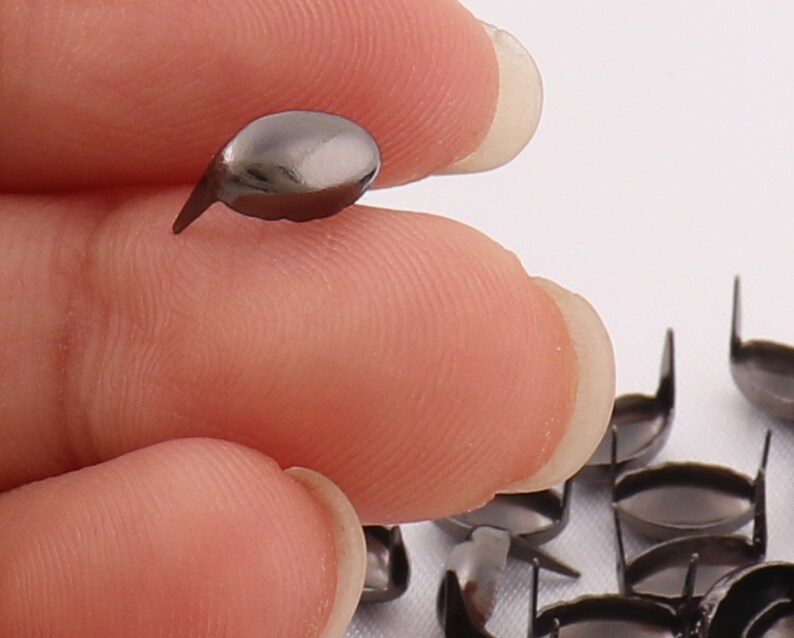 7.5mm6.5mm metal rivet claw nails light black prongs small Etsy