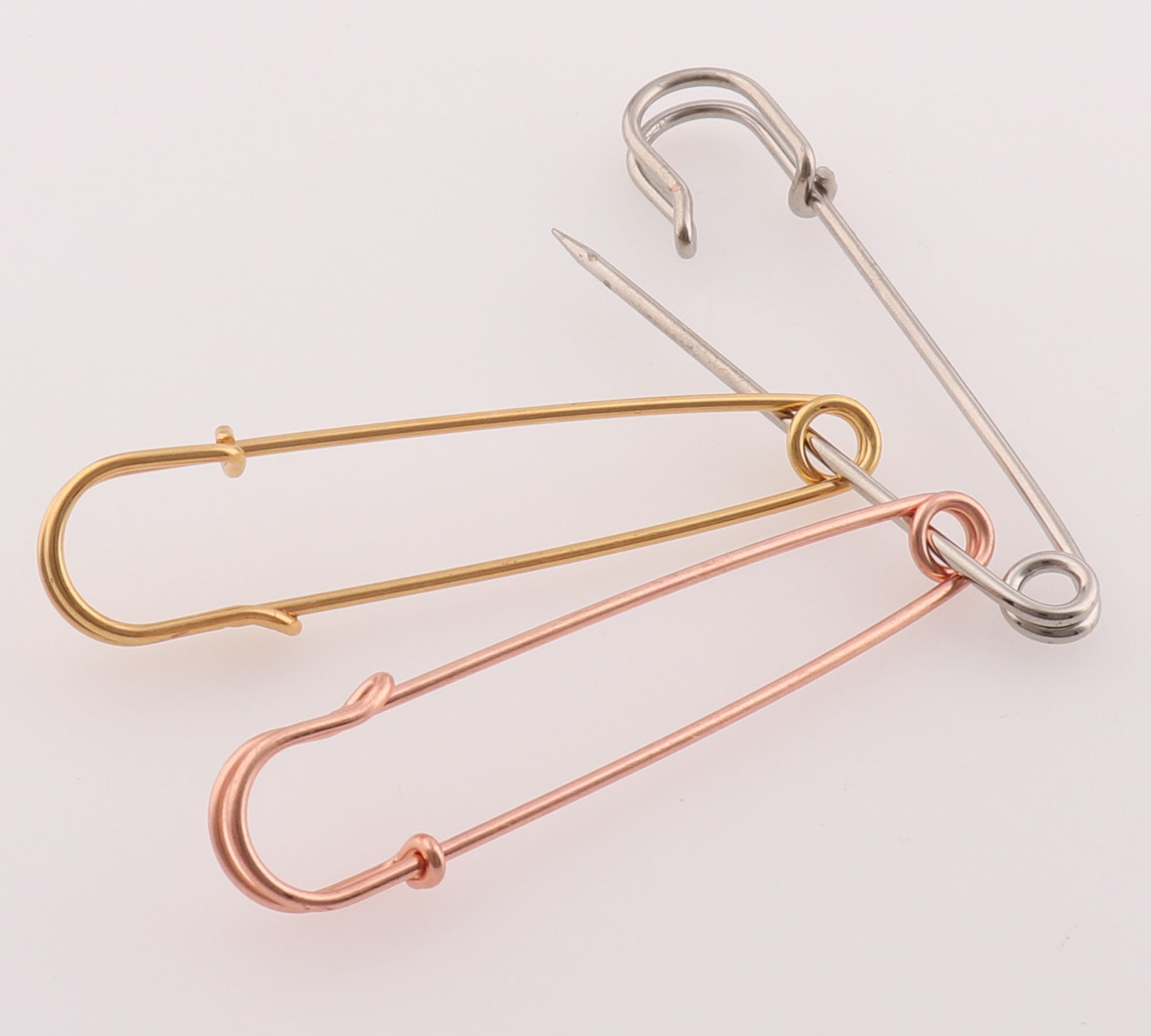 20 Pcs Rose Gold/silver Large Safety Pins,5628 Mm Brooch Pin Back