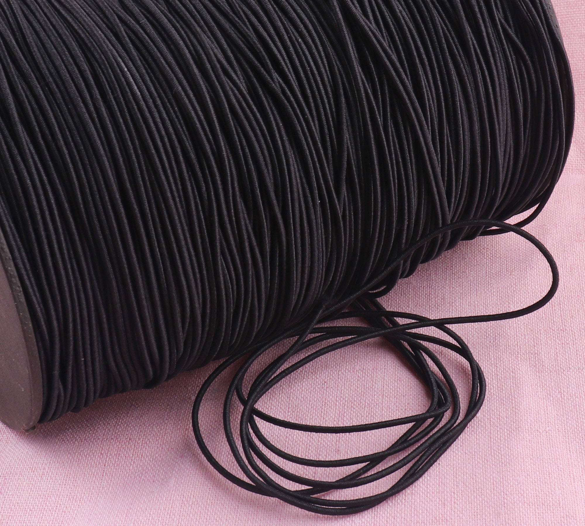 1.5mm Elastic rope Black elastic cord stretch nylon round Etsy