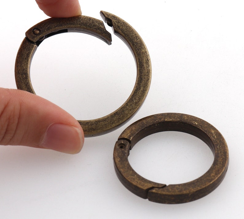 Ancient bronze Flat rings,Spring gate ring,Crafts Supplies O Rings Snap Clip,Snap hook,Purse strap rings,Round Ring for Bag-1/'/',1 14/'/'