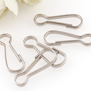 25 Small Metal Spring Clips Free Shipping 1 1/4 Inch J Hook Clasp DIY Face  Mask Lanyard for Beading or Paracord Zipper Pulls 
