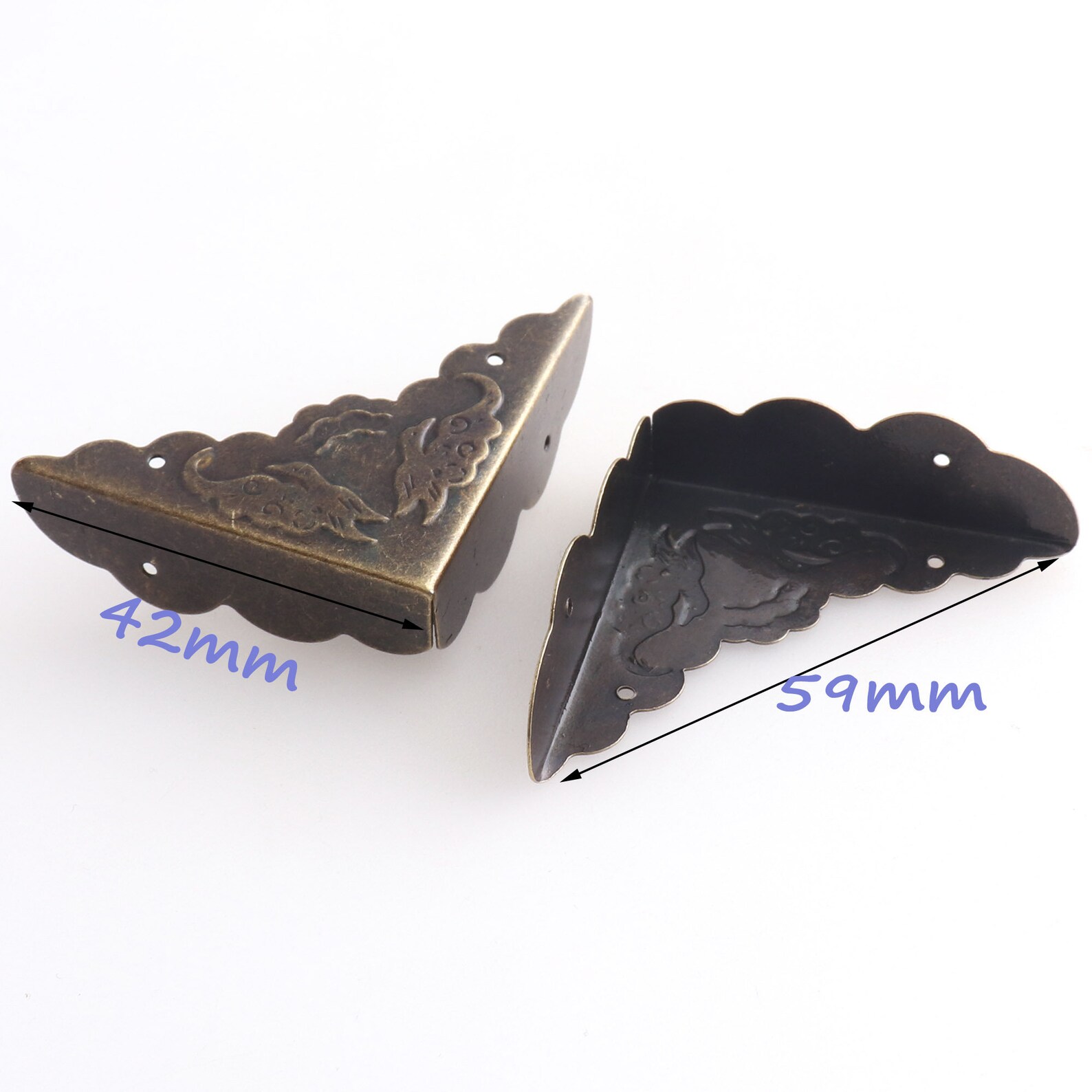 Metal Corner Protector Antique Bronze Corners 42mm Decorative Etsy