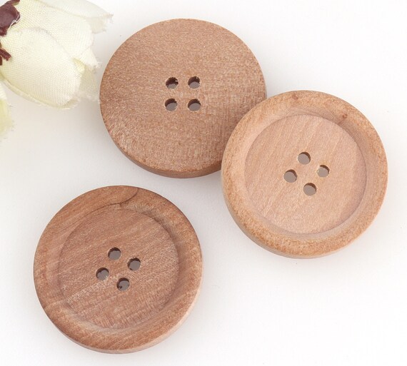 Wooden Buttons,beige Wood Buttons,natural Sewing Buttons,round