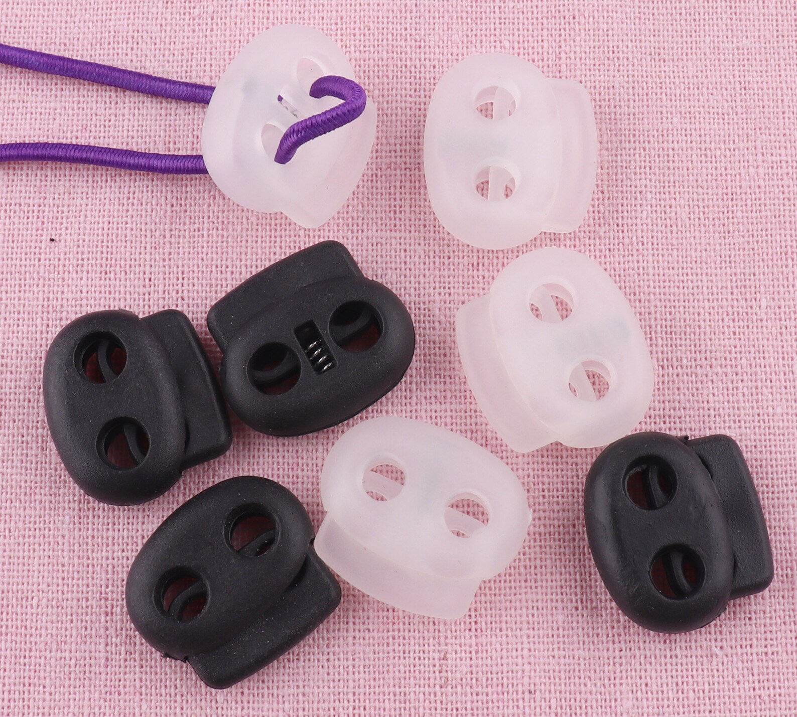 Plastic Cord Lock Black/translucent Spring Rope Buckle Lock Etsy