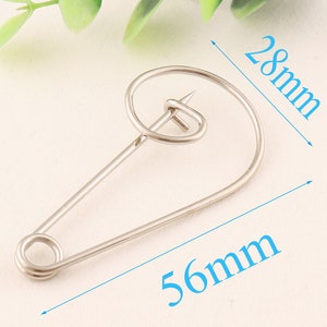 20 pcs Rose Gold/Silver Large Safety Pins,5628 mm Brooch Pin Back Safety Pin Giant Safety Pin,metal brooch pins kilt pins for clothes image 7