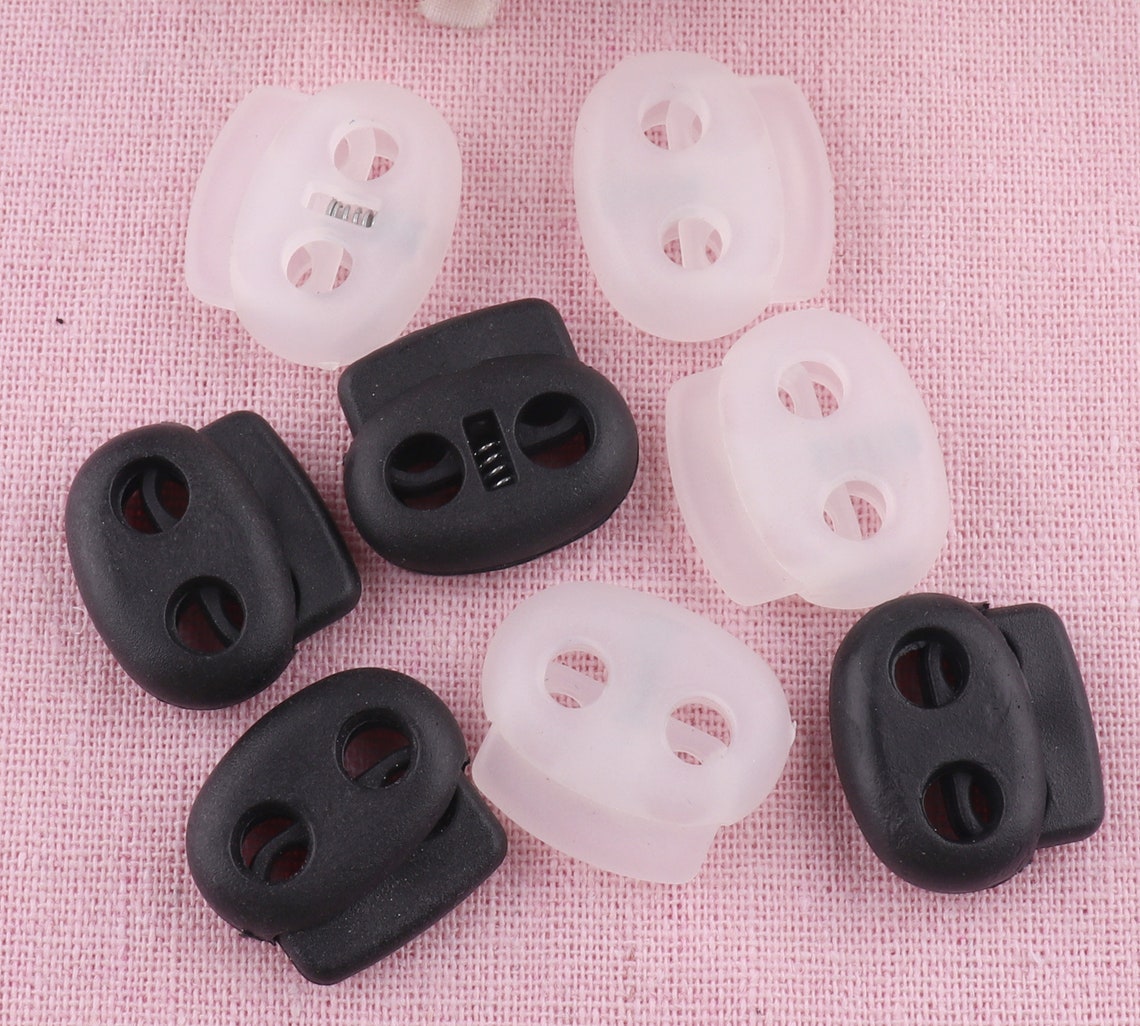 Plastic Cord Lock Black/translucent Spring Rope Buckle Lock Etsy
