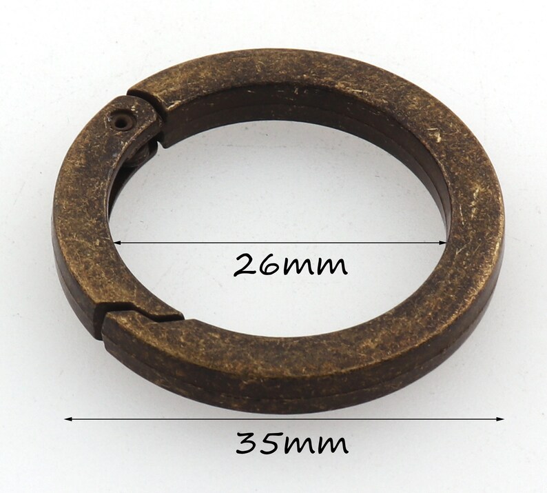Ancient bronze Flat rings,Spring gate ring,Crafts Supplies O Rings Snap Clip,Snap hook,Purse strap rings,Round Ring for Bag-1/'/',1 14/'/'