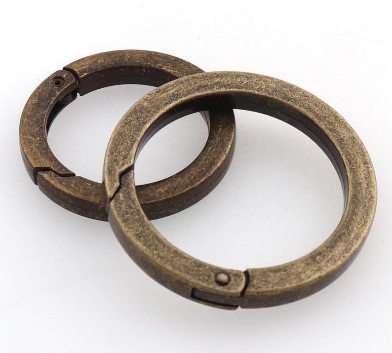 Ancient bronze Flat rings,Spring gate ring,Crafts Supplies O Rings Snap Clip,Snap hook,Purse strap rings,Round Ring for Bag-1/'/',1 14/'/'