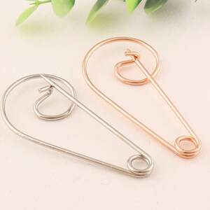 20 pcs Rose Gold/Silver Large Safety Pins,5628 mm Brooch Pin Back Safety Pin Giant Safety Pin,metal brooch pins kilt pins for clothes image 8