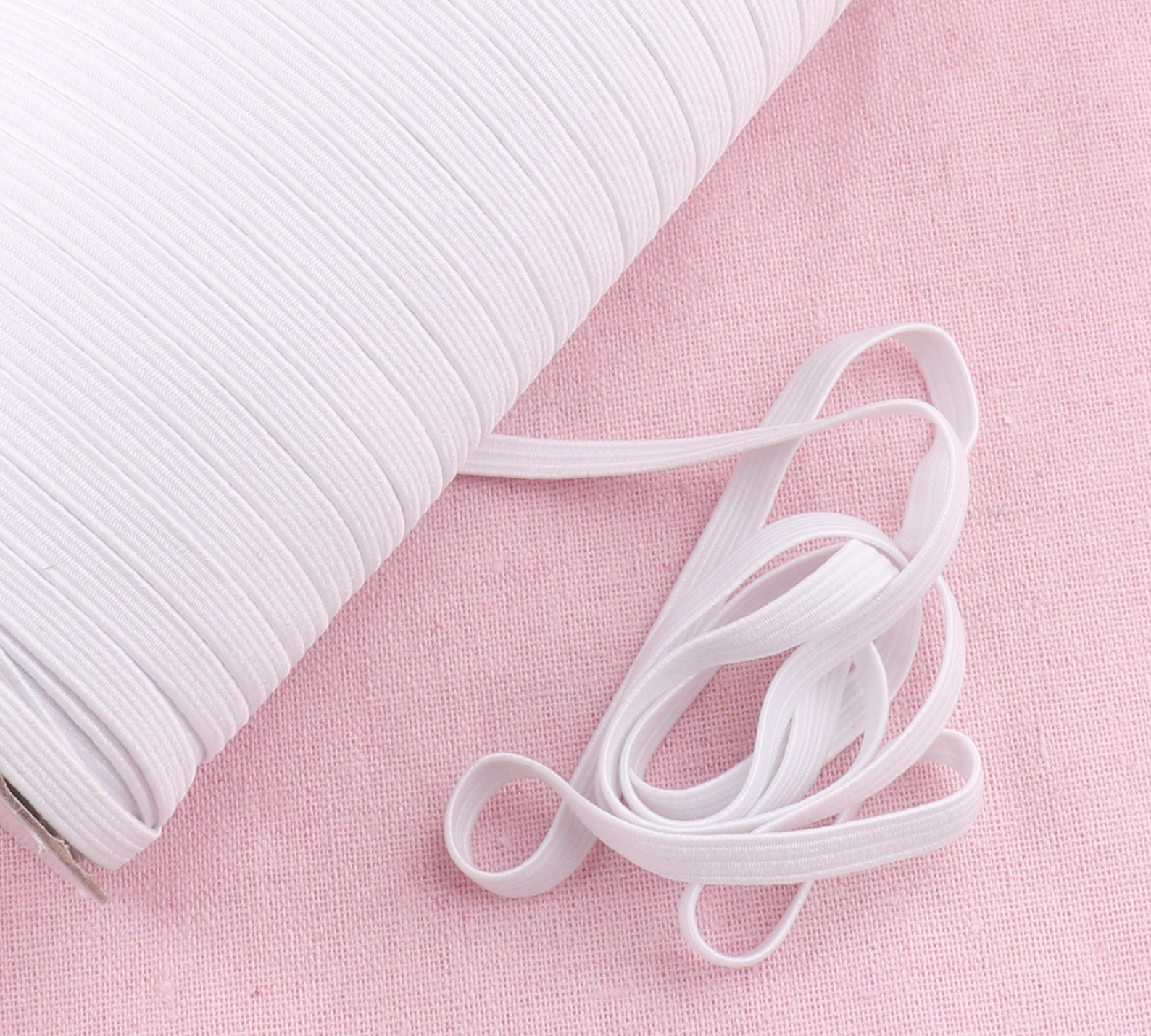 6mm Flat Elastic Ropeelastic Band50 Meter Stretch Cordwhite Etsy