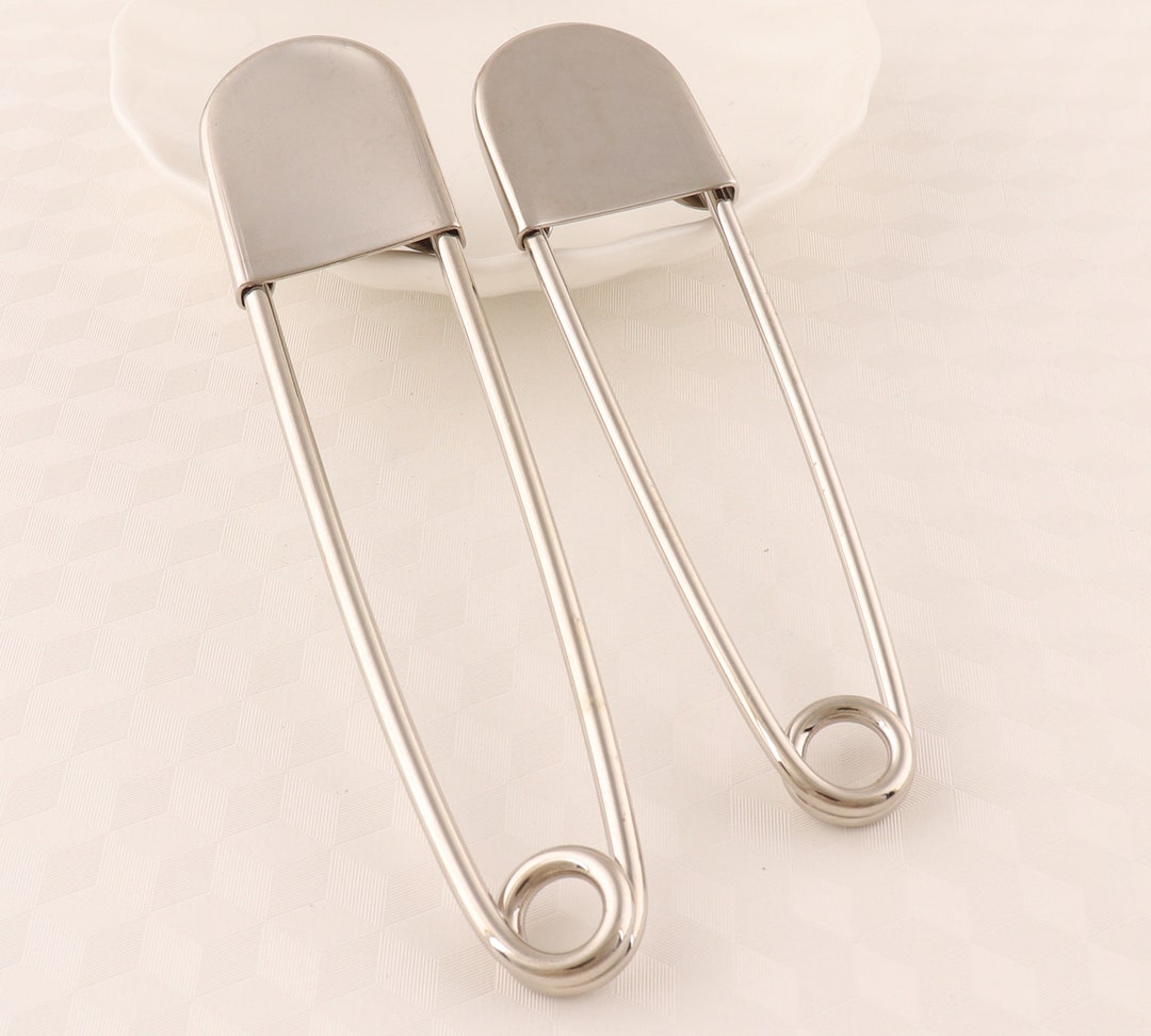 2 Size Safety Pins Big Pins Charm Pins Silver Pins Kilt - Etsy